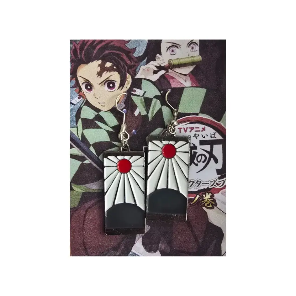 Aretes Tanjiro Metálicos - Demon Slayer 
