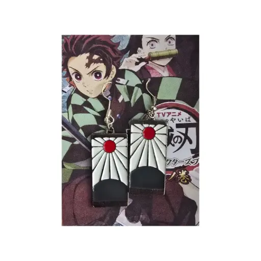 Aretes Tanjiro Metálicos - Demon Slayer 