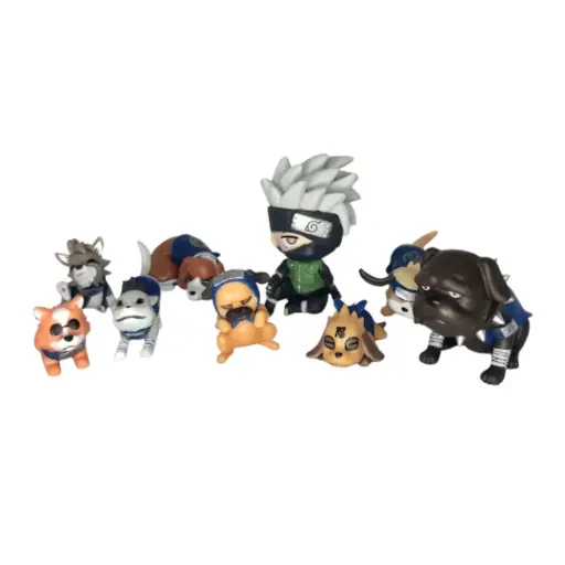 Figuras Kakashi + Ninken Perros Ninja Set