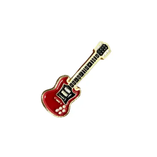 [2030014] Pin Metalico Guitarra Roja